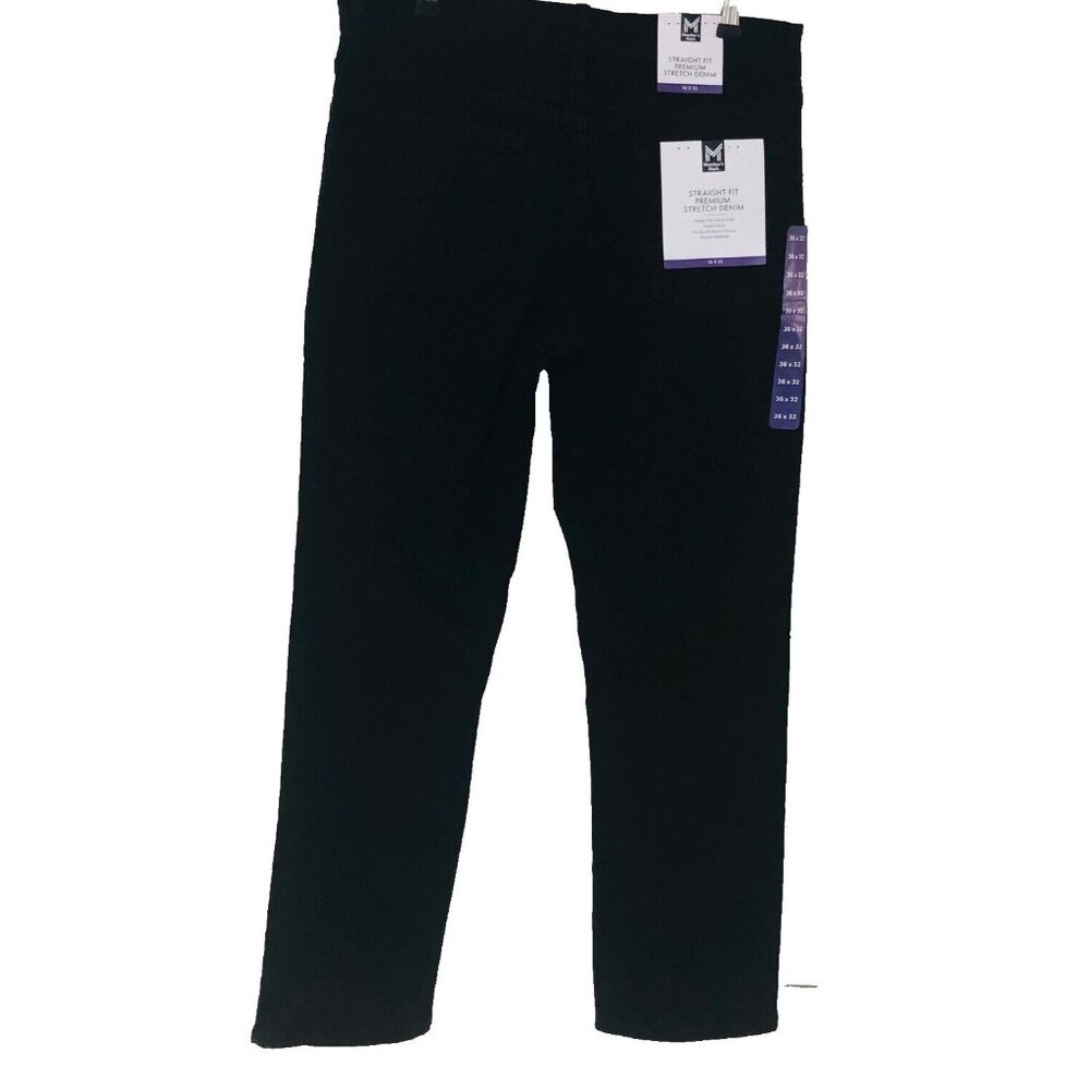 NWT Members Mark‎ Black Denim Stretch Jeans Work Casual Gorpcore 36 35x31.5